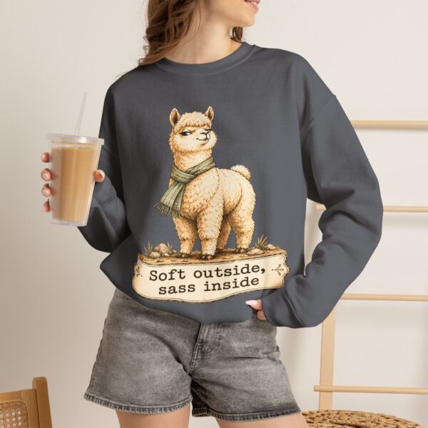 Alpaca Crewneck Sweatshirt – "Soft outside, sass inside" Cozy Graphic Pullover