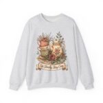 Vintage Tea Floral Crewneck Sweatshirt — “Sip Slowly, Stay Cozy”