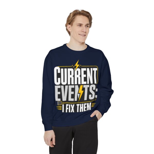 Electrician Crewneck Sweatshirt — "Current Events: I Fix Them"