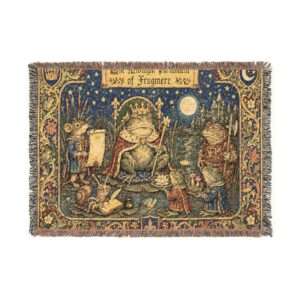 Woven Blanket - The Midnight Parliament of Frogmere Tapestry Style