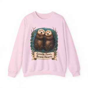 Otter Crewneck Sweatshirt — 'Gentle Paws, Brave Hearts' Cute Animal Graphic
