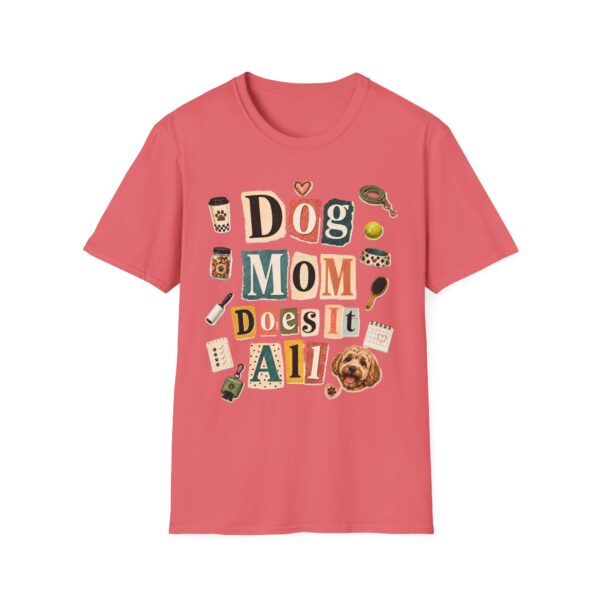 Dog Mom T-Shirt — "Dog Mom Does It All" Playful Collage Tee for Pet Lovers