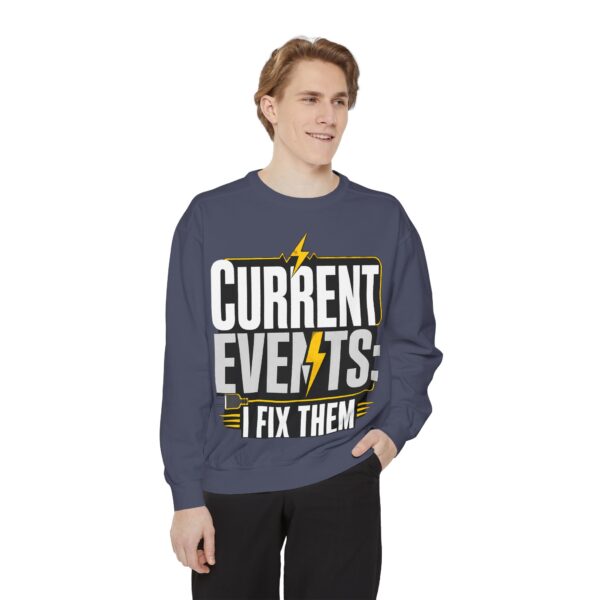 Electrician Crewneck Sweatshirt — "Current Events: I Fix Them"