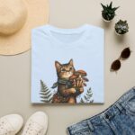 Cat Forager T-Shirt — Cute Kitten Holding Mushrooms “Forage Mode”