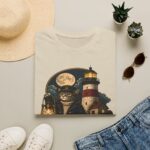 Keeper of the Night Lighthouse Cat T-Shirt — Night Light Graphic Tee