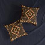 Square Pillow - Southwestern Diamond Throw Pillow - Boho Native Pattern Accent Cushion