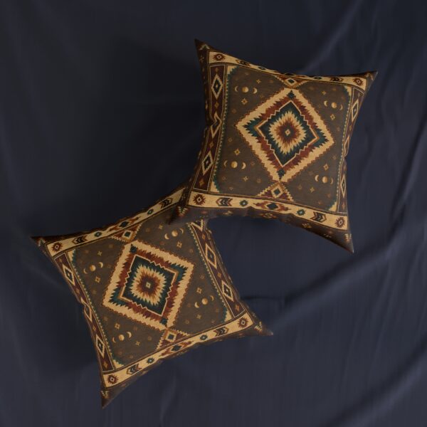Square Pillow - Southwestern Diamond Throw Pillow - Boho Native Pattern Accent Cushion