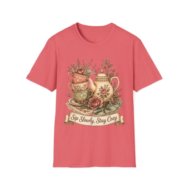 Tea Time Floral T-Shirt — "Sip Slowly, Stay Cozy" Vintage Teapot Tee