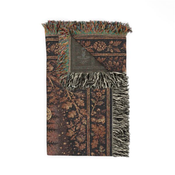 Mushroom Forest Woven Blanket — Cozy Boho Throw for Nature Lovers