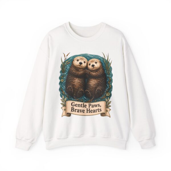 Otter Crewneck Sweatshirt — 'Gentle Paws, Brave Hearts' Cute Animal Graphic