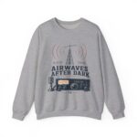 Airwaves After Dark Retro Radio Crewneck — Ham Radio Antenna Sweatshirt