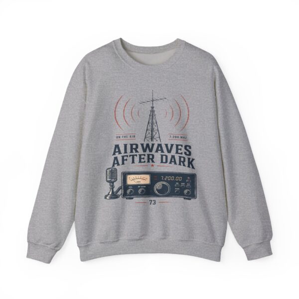 Airwaves After Dark Retro Radio Crewneck — Ham Radio Antenna Sweatshirt