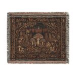 Mushroom Forest Woven Blanket — Cozy Boho Throw for Nature Lovers