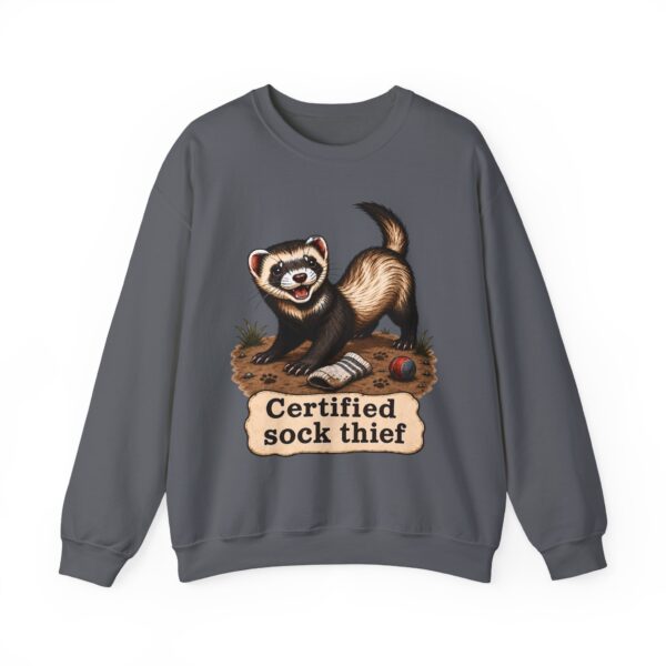 Certified Sock Thief Sweatshirt — Cute Ferret/Weasel Graphic Crewneck