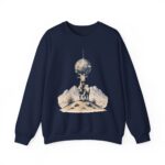 Goat Disco Crewneck Sweatshirt — Retro Disco Ball Farm Graphic