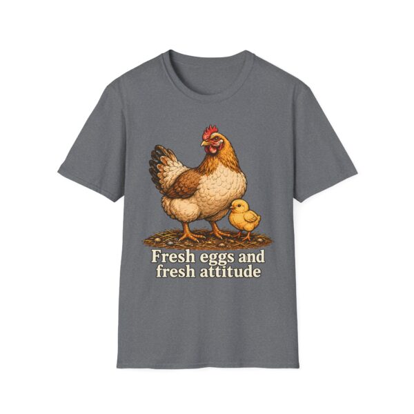 Chicken Farm T-Shirt — "Fresh Eggs and Fresh Attitude" Hen & Chick Tee