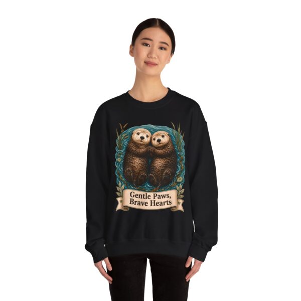 Otter Crewneck Sweatshirt — 'Gentle Paws, Brave Hearts' Cute Animal Graphic