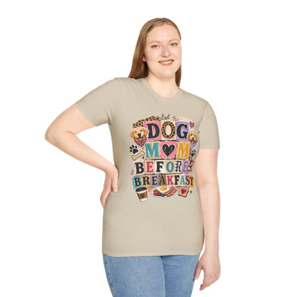 Dog Mom Before Breakfast Retro Paw & Bone T-Shirt