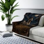 Moonlit Stallion Sherpa Blanket — Cozy Horse Fleece Throw