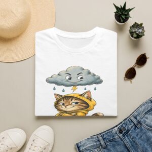 Cat Forecast T-Shirt — "Forecast: Mischief" Cute Rainy Day Cat Tee