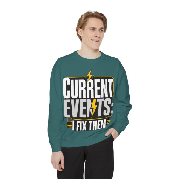 Electrician Crewneck Sweatshirt — "Current Events: I Fix Them"