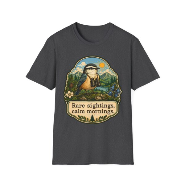 Rare Sightings Calm Mornings bird illustration T-Shirt | nature hiking outdoors
