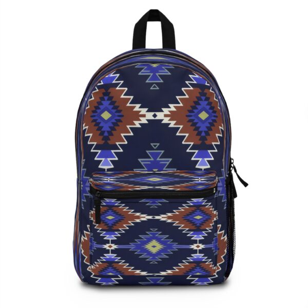 Backpack - Metro Blue Burgundy White Aztec Southwestern Pattern Print