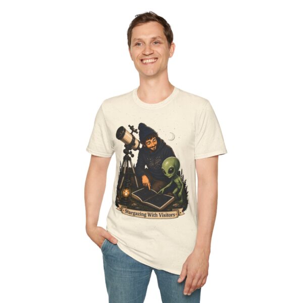 Stargazing with Visitors T-Shirt — Astronomy Alien Stargazing Map Tee
