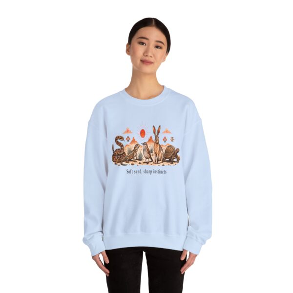 Desert Wildlife Crewneck Sweatshirt – "Soft Sand, Sharp Instincts" Snake, Lizard & Turtle Graphic