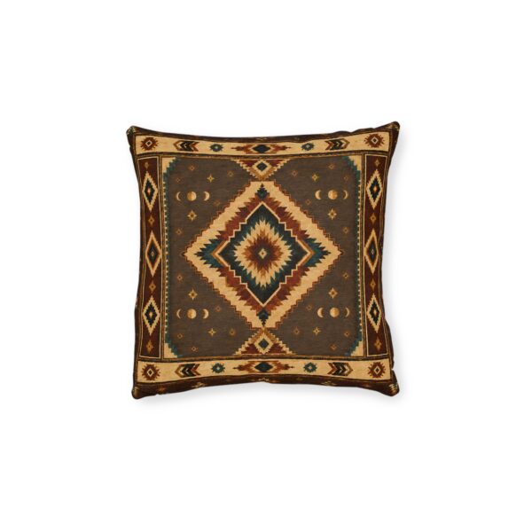 Square Pillow - Southwestern Diamond Throw Pillow - Boho Native Pattern Accent Cushion