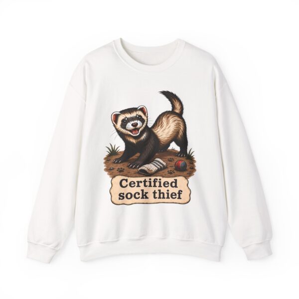 Certified Sock Thief Sweatshirt — Cute Ferret/Weasel Graphic Crewneck