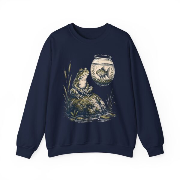 Vintage Frog & Floating Fishbowl Sweatshirt — Nostalgic Nature Crewneck