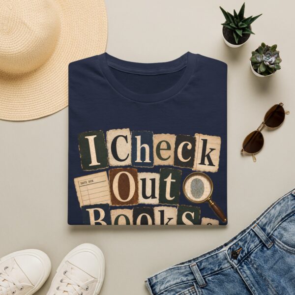 Book Lover T-Shirt — "I Check Out Books & Cold Cases" Graphic Tee