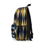 Backpack - Blue and Gold Diamond Geometric Pattern Design