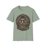 Vintage Mushroom Basket T-Shirt — Botanical Fungi Illustration Tee
