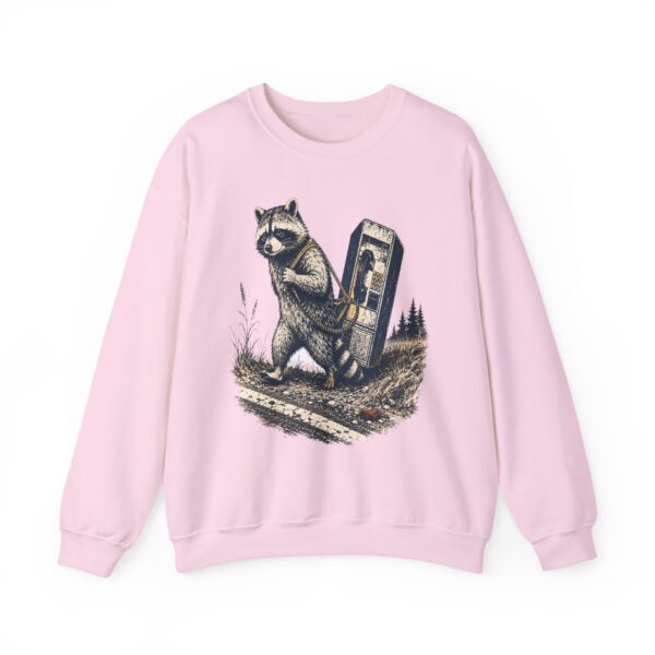 Raccoon in Ditch Vintage Crewneck Sweatshirt — Retro Payphone Graphic