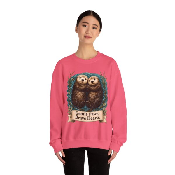 Otter Crewneck Sweatshirt — 'Gentle Paws, Brave Hearts' Cute Animal Graphic