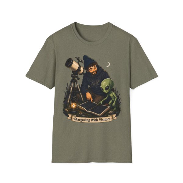 Stargazing with Visitors T-Shirt — Astronomy Alien Stargazing Map Tee