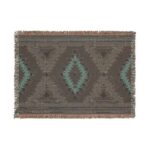 Woven Blanket - Aztec Southwestern Metro Blue Burnt Orange Yellow Black Pattern Print