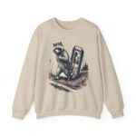 Raccoon in Ditch Vintage Crewneck Sweatshirt — Retro Payphone Graphic