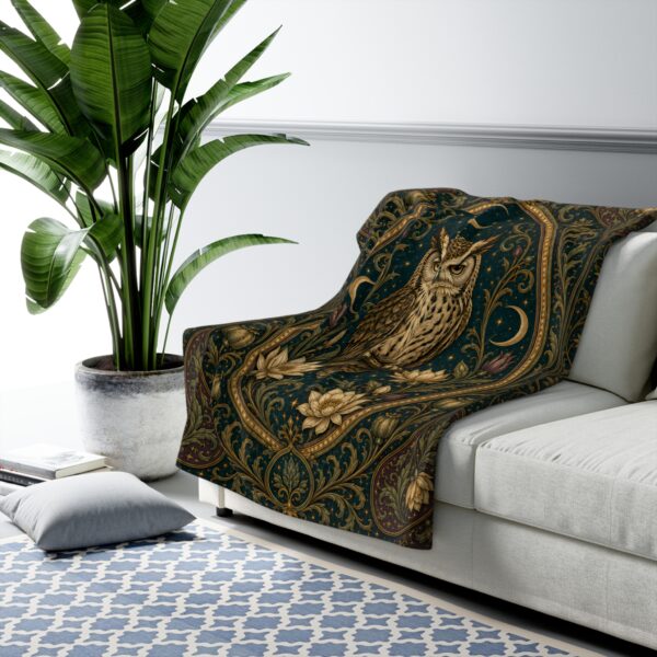 Victorian Scarab Gothic Botanical  Sherpa Fleece Blanket