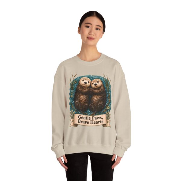 Otter Crewneck Sweatshirt — 'Gentle Paws, Brave Hearts' Cute Animal Graphic
