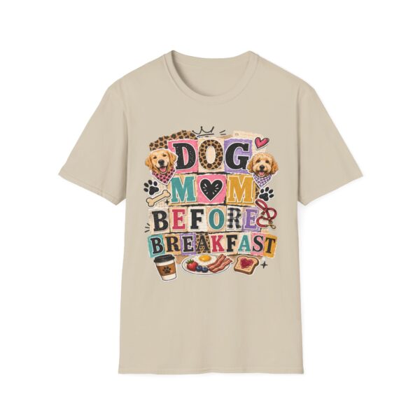 Dog Mom Before Breakfast Retro Paw & Bone T-Shirt