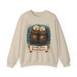 Otter Crewneck Sweatshirt — 'Gentle Paws, Brave Hearts' Cute Animal Graphic