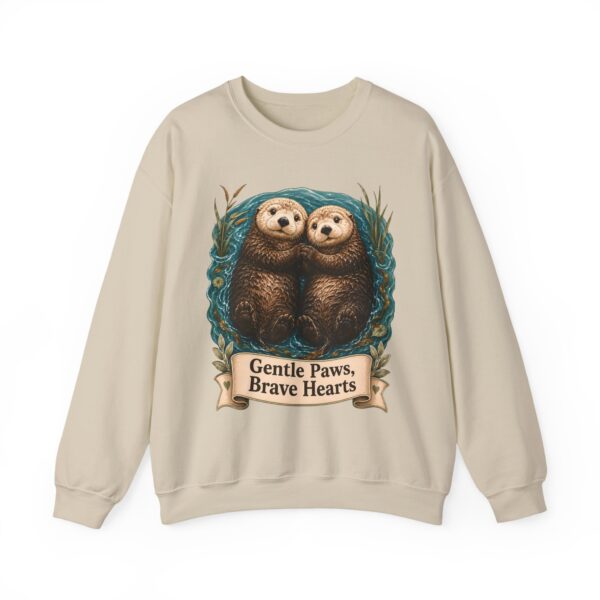 Otter Crewneck Sweatshirt — 'Gentle Paws, Brave Hearts' Cute Animal Graphic