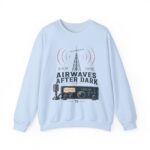 Airwaves After Dark Retro Radio Crewneck — Ham Radio Antenna Sweatshirt