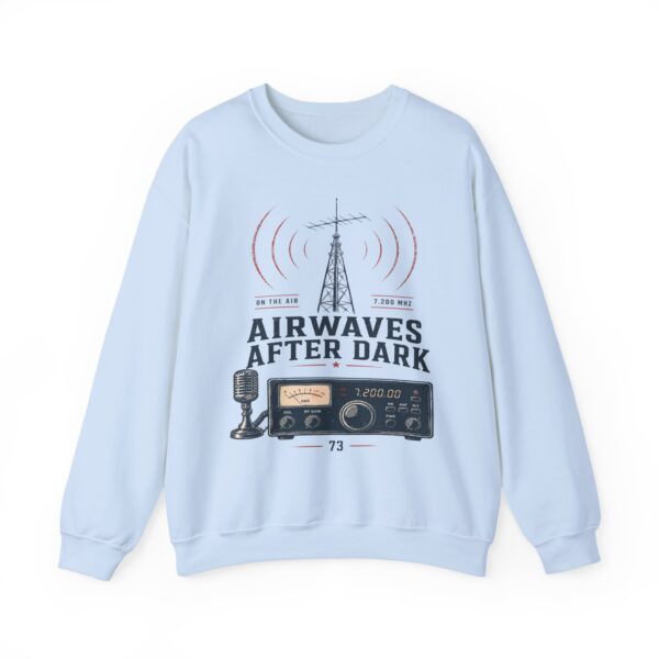 Airwaves After Dark Retro Radio Crewneck — Ham Radio Antenna Sweatshirt