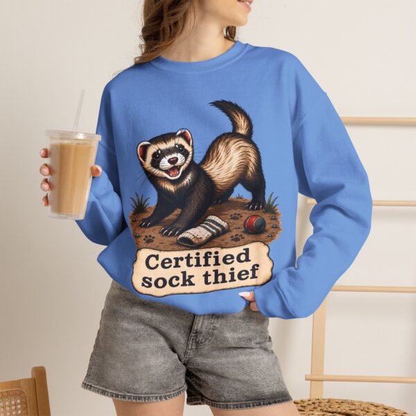 Certified Sock Thief Sweatshirt — Cute Ferret/Weasel Graphic Crewneck