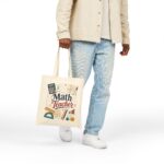 Math Teacher Canvas Tote Bag — Cute School Supplies Design