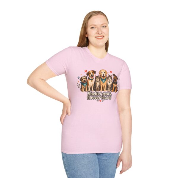 Shelter Paws Forever Hearts Rescue Dogs & Cats Adoption T-Shirt